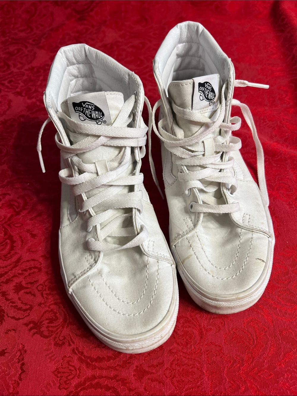 Vans Sk8-Hi White High-Top Skate Shoes Men’s US 8.5 Women’s US 10 Classic Sneake